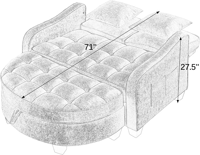 ERYE Chenille Tufted Loveseat Sofa and Ottoman Set, Tufted Recliner Sleeper - Image 10
