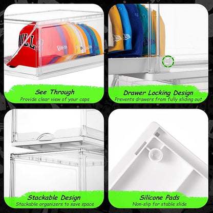 Vtopmart 2 Pack Clear Hat Organizer Drawer - Image 9