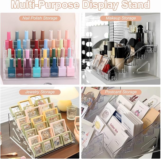 SUTOKAKA 4-Tier Clear Acrylic Nail Polish Organizer Stand | 4-layer organizer - Image 3
