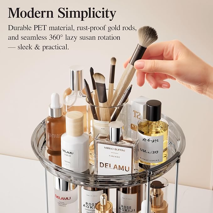 Delamu 3 Tier Rotating Makeup Organizer - Image 7