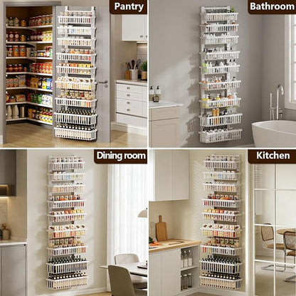 POKIPO 9 Tier Over The Door Pantry Organizer, 2 in 1 Wall Mount or Hanging - Image 9
