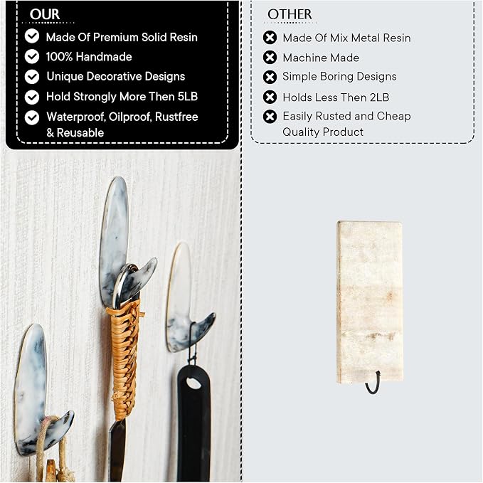Indian Shelf Decorative Resin Adhesive Wall Hooks - Image 3