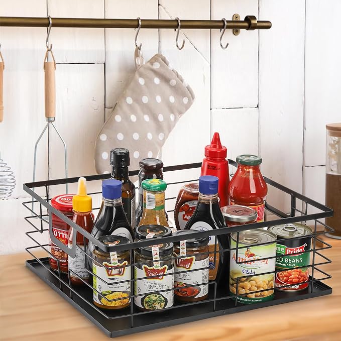 TOPZEA Black Metal Food Storage Basket - Image 5
