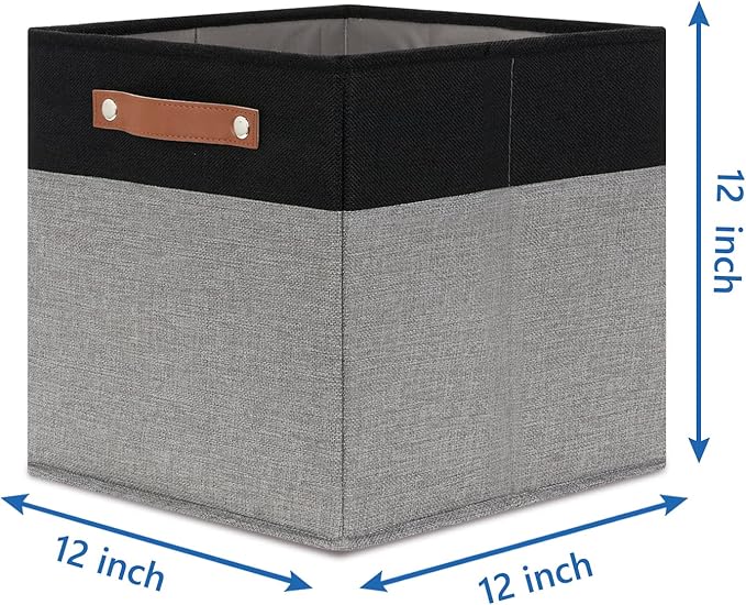 Temary Fabric Cube Storage Bins 12 Inch Decorative Storage Cubes Baskets 4 Pack - Image 2
