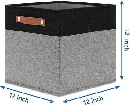 Temary Fabric Cube Storage Bins 12 Inch Decorative Storage Cubes Baskets 4 Pack - Image 2