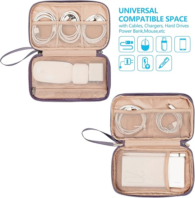 NISHEL Travel Cord Organizer Case, Double Layers Tech Electronic Bag, Essentials - Image 2