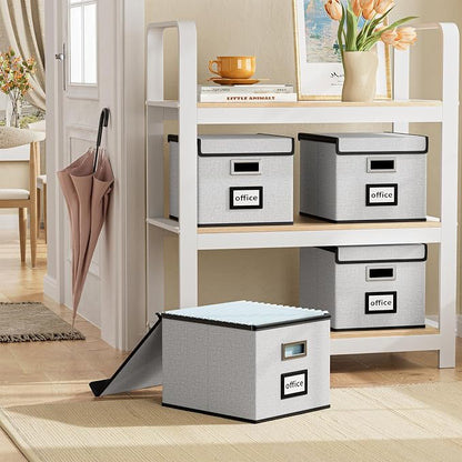 File Organizer Box with Lids, Collapsible File Folder Organizer | File Box with - Image 2