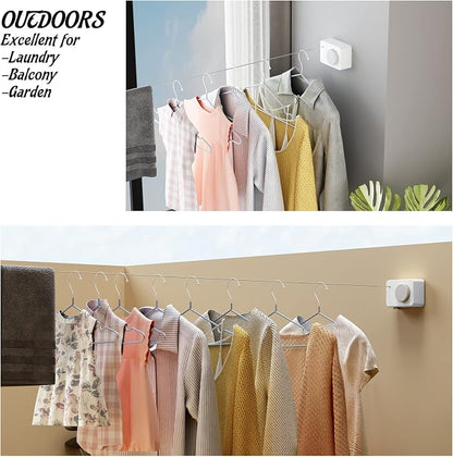 Retractable Clothesline Indoor, Non-Sagging Clothes Line Retracting Outdoors - Image 6