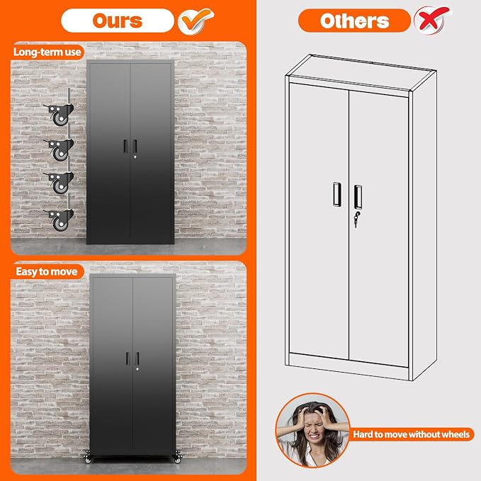 Aobabo 73" H Metal Storage Cabinet - Image 4