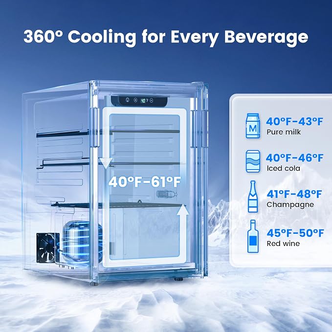 Wine Cooler, 26 Bottle 95 Can Mini Wine Fridge - Image 3