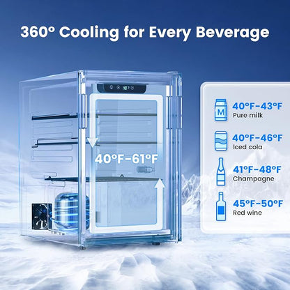Wine Cooler, 26 Bottle 95 Can Mini Wine Fridge - Image 3