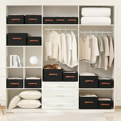 linen closet organizers and storage, 3 Pack Large Storage Baskets, Clothing - Image 5