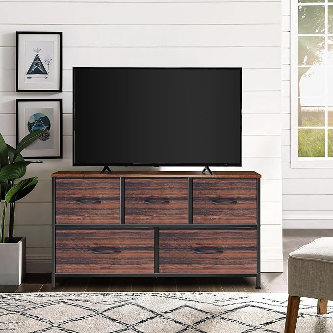 Dresser for Bedroom with 5 Drawers, Chest of Drawers, Storage Drawers Organizer - Image 8