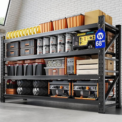 Yizosh 68" W Metal Garage Storage Shelves, Heavy Duty Adjustable Steel by Yizosh