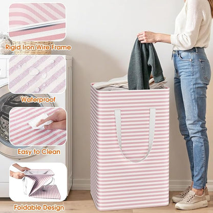 3 Pack Large Laundry Basket, Waterproof & Freestanding Laundry Hamper, - Image 5