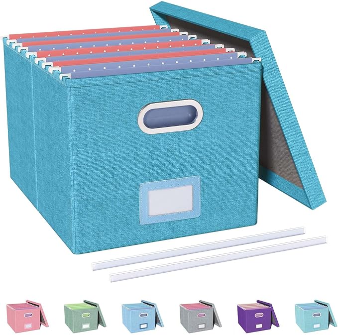 File Organizer with Lid, File Box, File Cabinet by Oterri