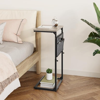 Vagusicc C Shaped End Table, Adjustable Height Small Couch Side Table - Image 9