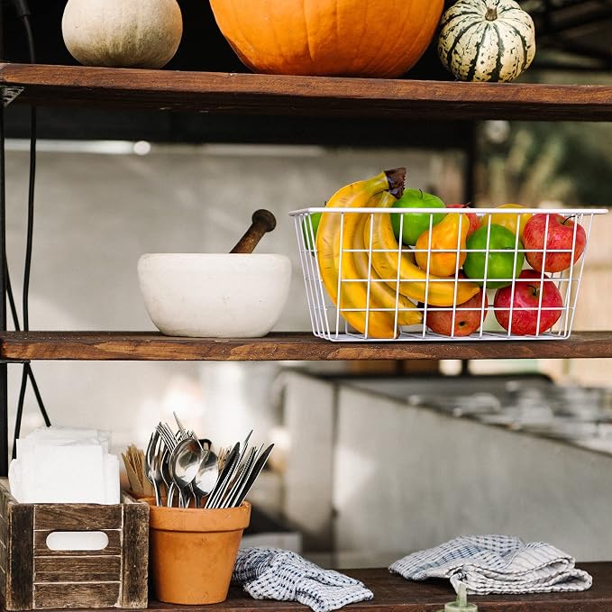 MaraFansie Wall Wire Baskets Adhesive Basket Hanging Kitchen Baskets No Drilling - Image 6