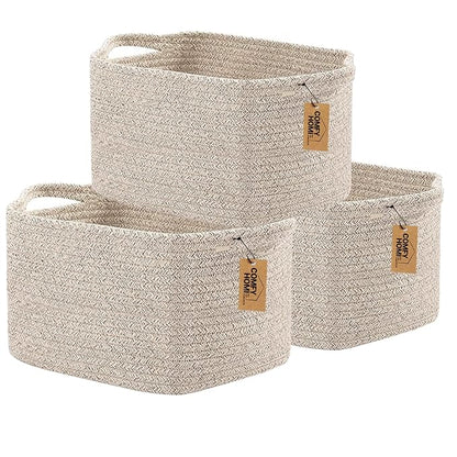 COMFY-HOMI 3PACK Cotton Rope Woven Basket by COMFY-HOMI