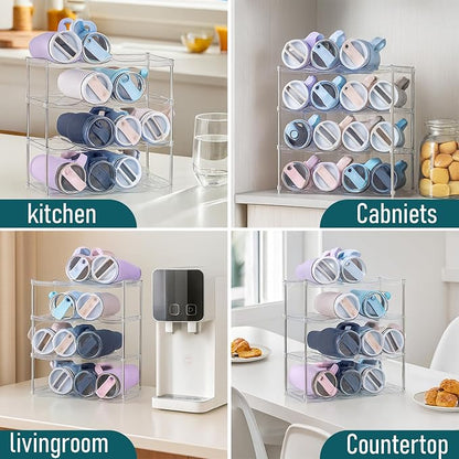Water Bottle Organizer Stackable 4 Tier Rack - Image 3
