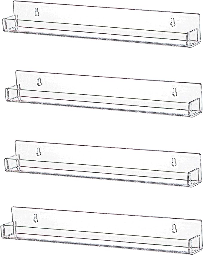 IEEK 4 PCS Floating Invisible Kids Bookshelf Wall Mounted Nail Polish Rack by IEEK