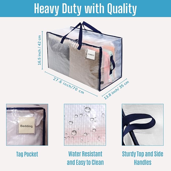 VENO 8 Pack Moving Bags and Large Christmas Decoration Storage Bins - Image 4