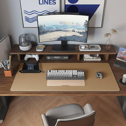 DAWNTREES Dual Sided Desk Mat, Leather Desk Pad, - Image 7