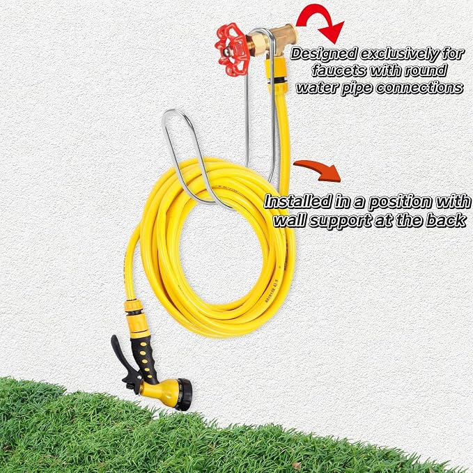 Garden Hose Holder Water Hose Hanger Wall Mounted, 304Stainless Steel Solid - Image 3