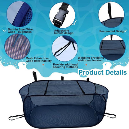 Pop-Up Pool Float Storage Bag, 47x23.6x23.6inch Hanging Mesh Organizer - Image 3