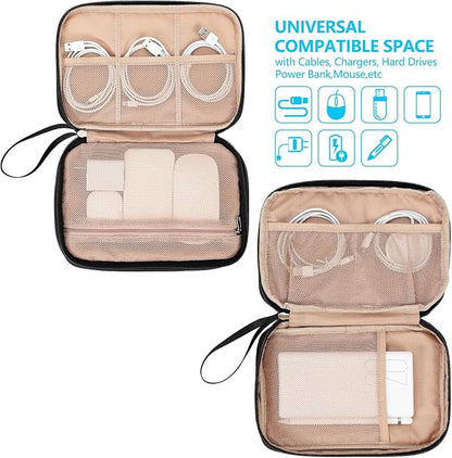 NISHEL Travel Cord Organizer Case, Double Layers Tech Electronic Bag, Essentials - Image 2