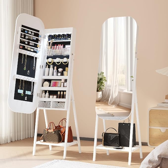 6 LED Mirror Jewelry Cabinet by SKKTKT