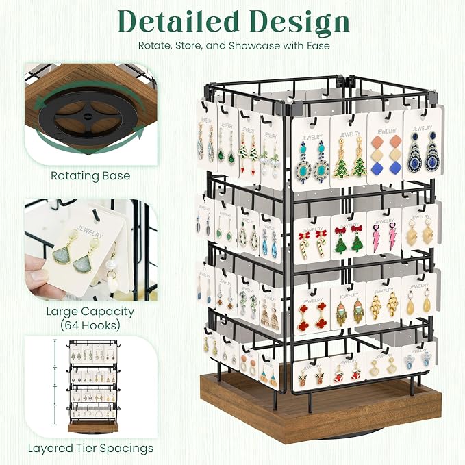 EsLuker.ly Rotating Earring Display Holder Stand - Image 2