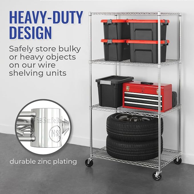 SafeRacks - NSF Certified Storage Shelves, Heavy Duty Steel Wire Unit - Image 5