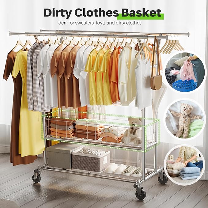HOKEEPER Heavy Duty Clothes Rack Load 625 LBS, Clothing Rack - Image 7