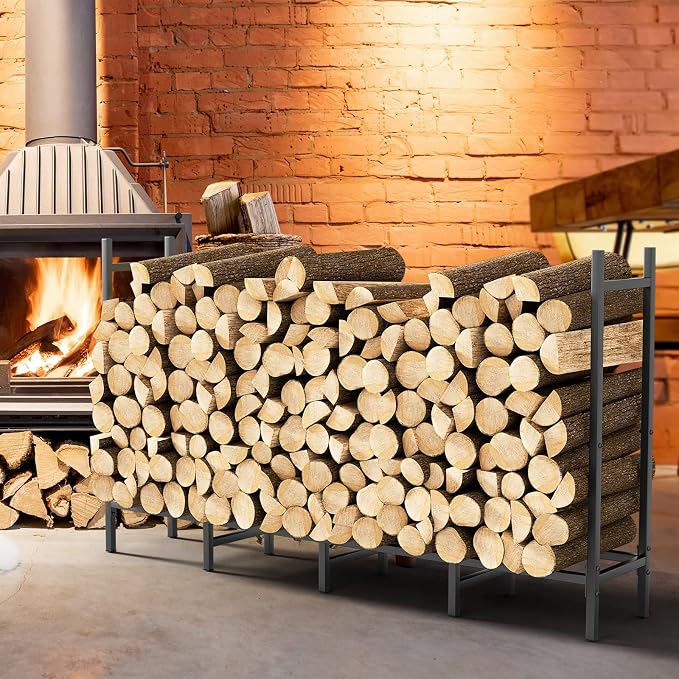 5.3ft Outdoor Indoor Firewood Rack Holder - Image 7