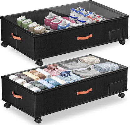 Under Bed Storage with Wheels, XXL Large Under the Bed Storage Organizer Bins by Ashwanth