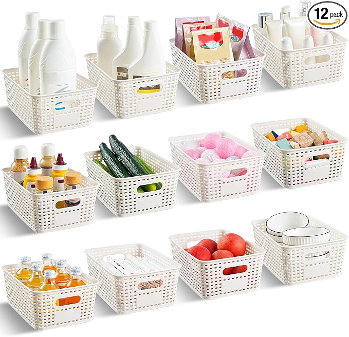 12 Pack Plastic Storage Baskets by Unknown