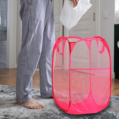 Foldable Mesh Popup Laundry Hamper, Laundry Basket Easy to Open and Fold - Image 2