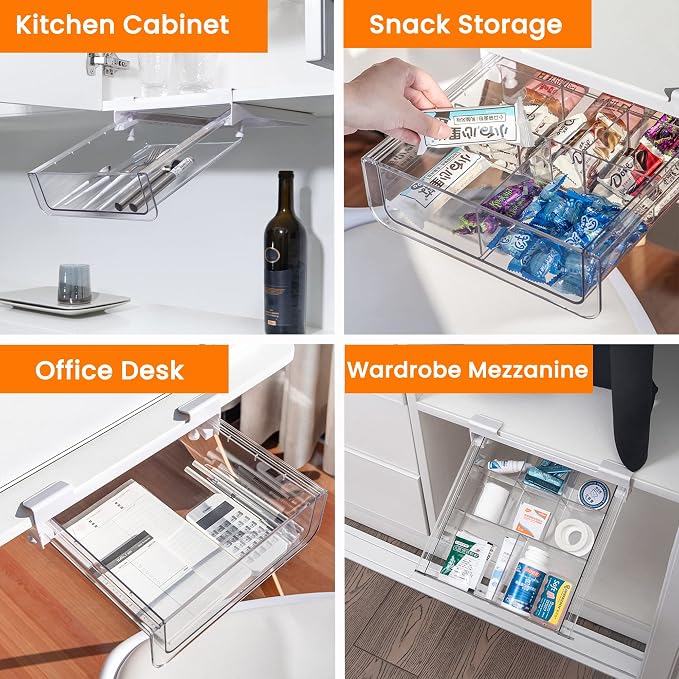 vacane Compact-depth Under Shelf Basket Organizer, Under Shelf Storage Drawer - Image 4