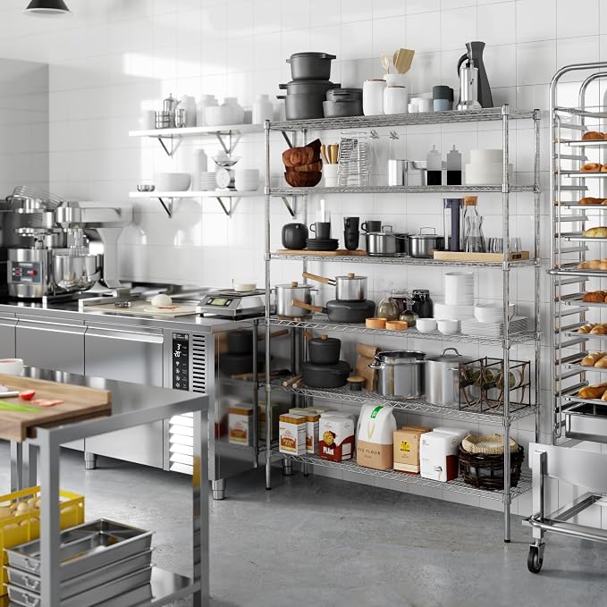 14" Deep x 54" Wide x 74" Height Wire Shelving Kit | 6-Tier | NSF Commercial - Image 5