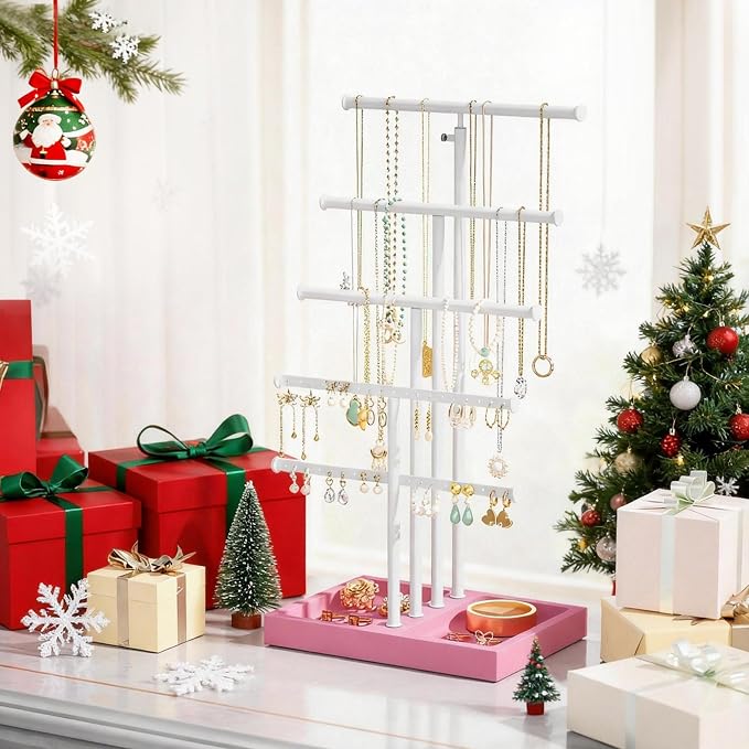 Love-KANKEI Jewelry Organizer Stand, 5 Tier Large Necklace Holder - Image 3