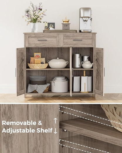 Homhedy Sideboard Buffet Cabinet, Coffee Bar Storage Cabinet - Image 4