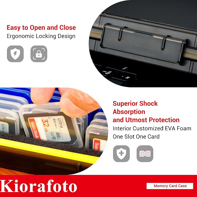 Kiorafoto SD Card Case with 36 Pack Individual Clear Plastic Memory Card Holders - Image 5