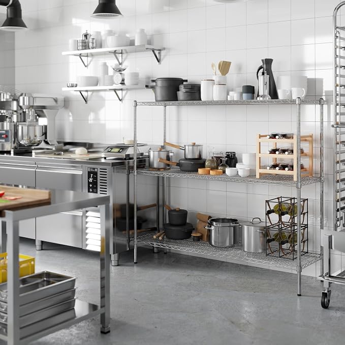 18" Deep x 60" Wide x 54" Height Wire Shelving Kit | 3-Tier | NSF Commercial - Image 7