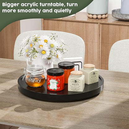 Lazy Susan Organizer, 13.2 Inch Non-Skid Bamboo Lazy Susan - Image 3