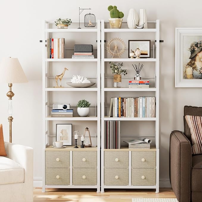 5 Tier Bookshelf, Modern Bookcase - Image 6