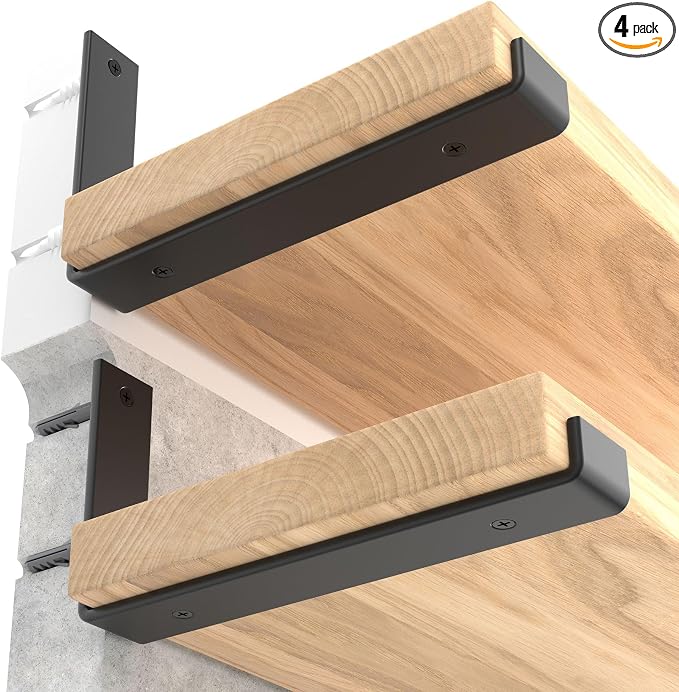 LEOPO 10 inch Shelf Brackets 4-Pack, 1/5 inch Thick Heavy Duty Industrial by FinestHomeDecor