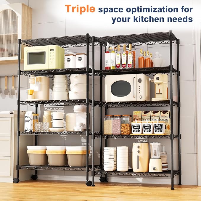 5-Tier Heavy Duty Wire Shelving Unit, Wire Shelf Racks - Image 3