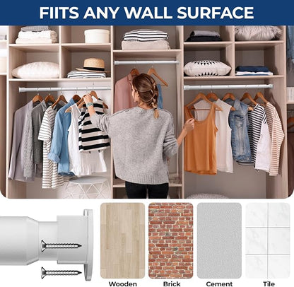 Mavivegue Closet Rod, 17 to 84 Inch Adjustable Closet Rods - Image 7