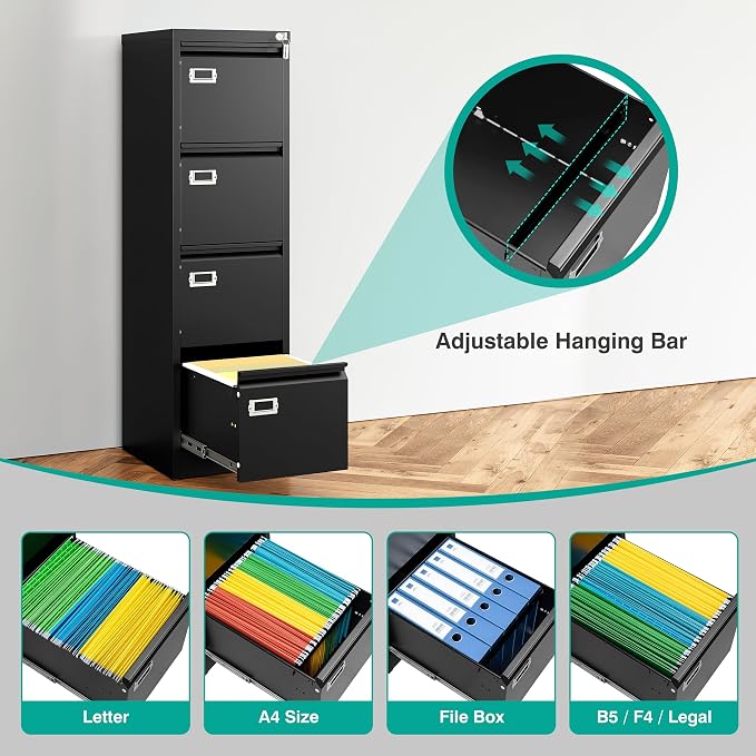 SISESOL 4 Drawer File Cabinet - Image 4